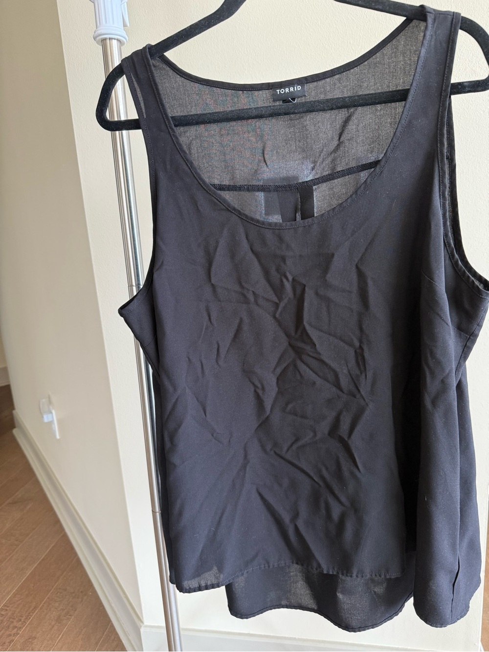 Torrid Black Hi-Low Challis Tank Top